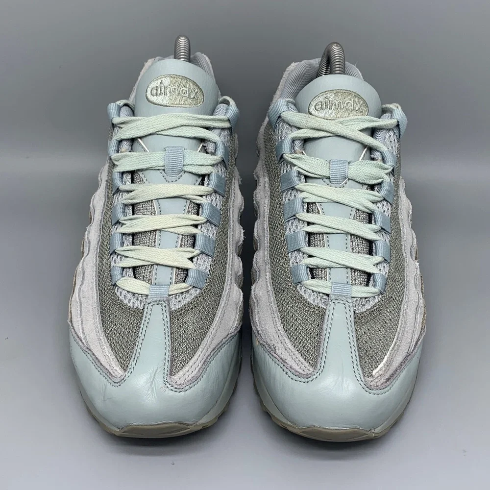 Nike Air Max 95 Premium Light Gray‎ Green 905348-015 Men’s Sz 7 Womens Sz 8.5